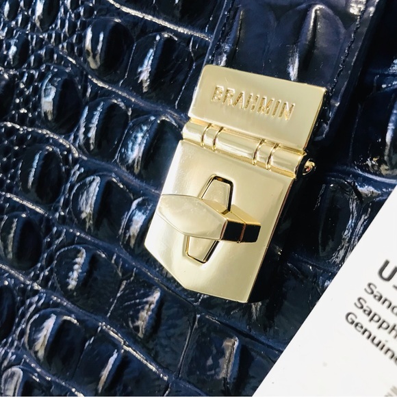 BRAHMIN SET - Elisa Ink Hobo + Checkbook Wallet + Sand Dollar Tassel - Picture 7 of 16